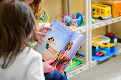 Young patient reading a book