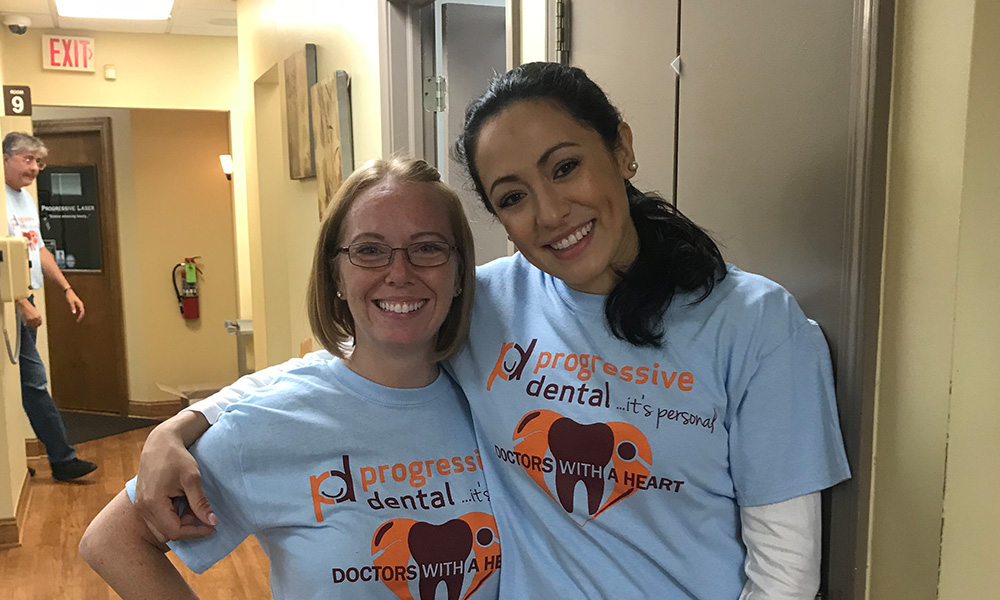 Progressive Dental employees working at Doctors with a Heart day