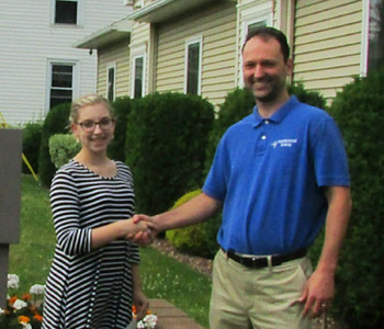 Kate Cirello receiving her award